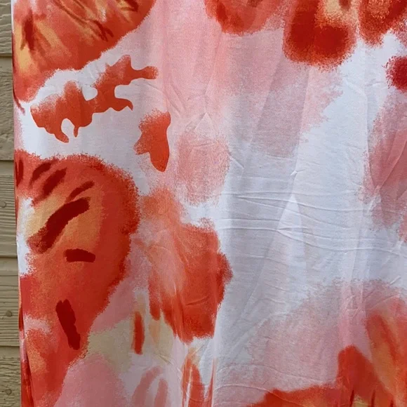 Cryptographic Tie Dye Backless Orange Maxi Dress - Picture 7 of 14